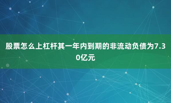 股票怎么上杠杆其一年内到期的非流动负债为7.30亿元